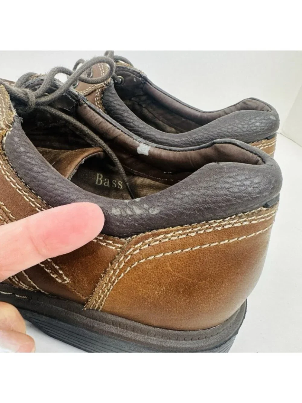G H Bass Geoff Oxfords Men's 11.5 M Casual Shoes Brown Leather Moc Toe Lace Up